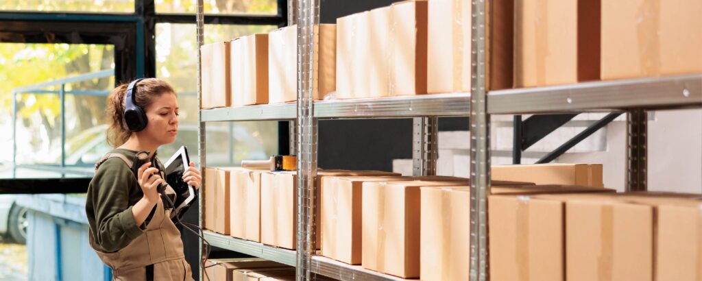 un trastero bien organizado con estanterías y productos almacenados